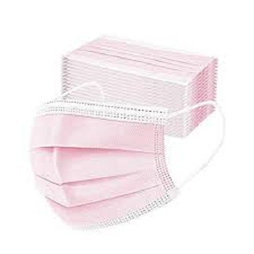 Light Weight Comfortable Ear Loop And Disposable Non Woven Pink Face Mask