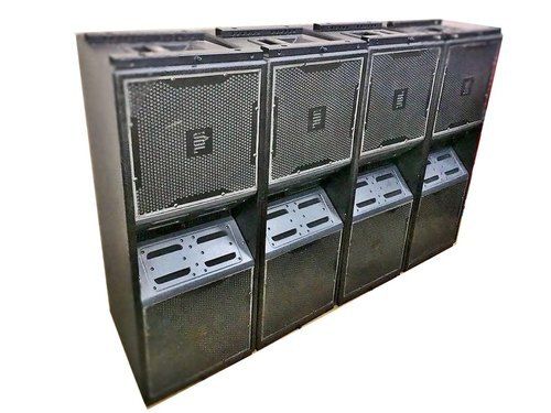 Black Color And Rectangular Shape Speaker Wooden Cabinet