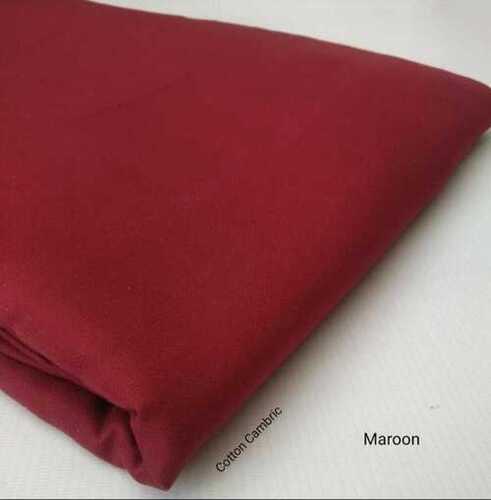 Red Comfortable Skin Friendly Light Weight Fine Finish Comfortable Cotton Cambric Fabric