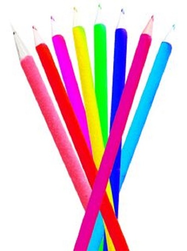 Fashion School Pencils - Natural Wood and Resin Blend, Multicolor Lightweight and Break-Resistant Design with Eraser and Six Point Sizes