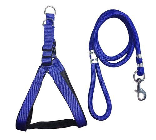 Long And Strong Comfortable Grip Blue Dog Chest Belt Set Size: 12-10 Inch