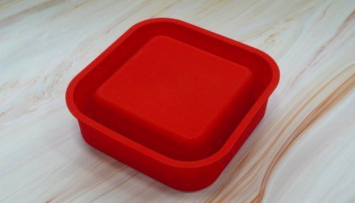 Premium Quality Square Shape Red Silicone Rubber Dog Bowl