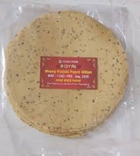 Pure Healthy Round Crunchy And Salty Spicy Yellow Moong Dal Papad Protein (%): 12%