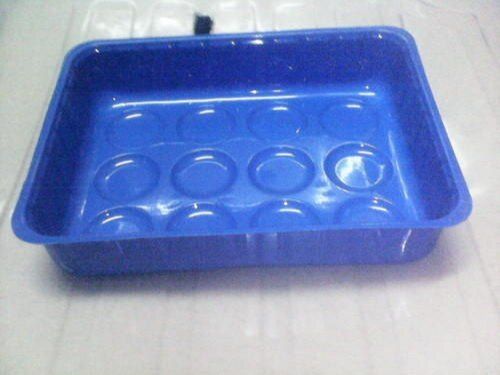 Rectangular And Lightweight Blue Plain Plastic Mushroom Tray For Packaging