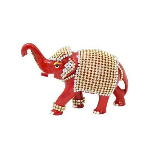 Red Metal Elephant Handicrafts Perfect For Home Decoration