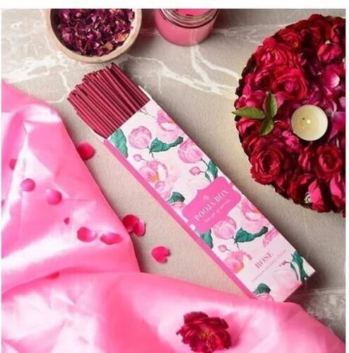 Rose Fragrance Pink Color Agarbatti Incense Sticks, Material Charcoal