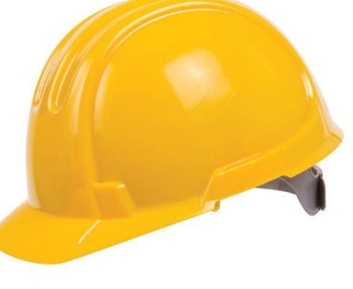 Yellow Color Plastic Safety Helmet For Industrial Use