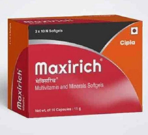 Cipla Maxirich, Multivitamins And Minerals Soft Gel Capsules