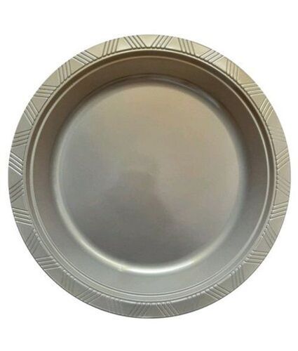 Grey 250 Gsm Silver Coated Disposable Paper Plates 7 Inches, Pack Of 100