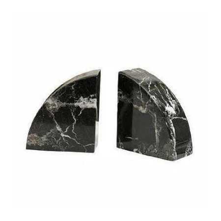 Glossy Finish Black Marble Bookends for Corporate and Promotional Gift