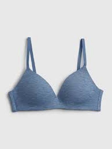 Plain Padded Type Blue Color Fashion Ladies Cotton Bra With Size