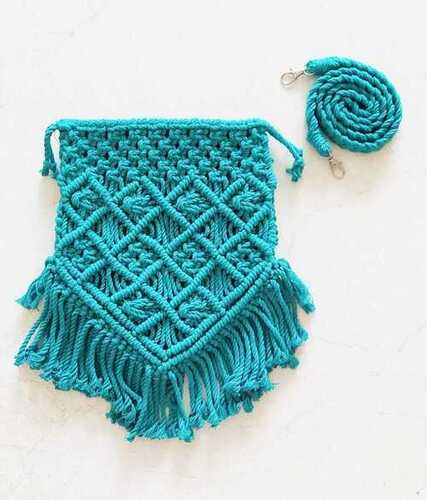 Ladies Handcrafted Designer Macrame Sling Bags For Casual Wear