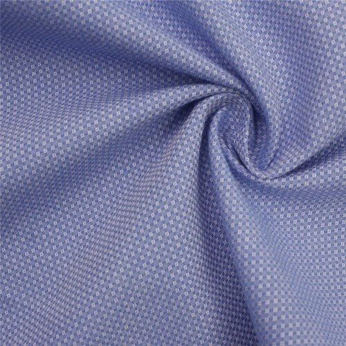 Shinny Light Weight And Breathable Plain Blue Polyester Cotton Fabric For Clothing