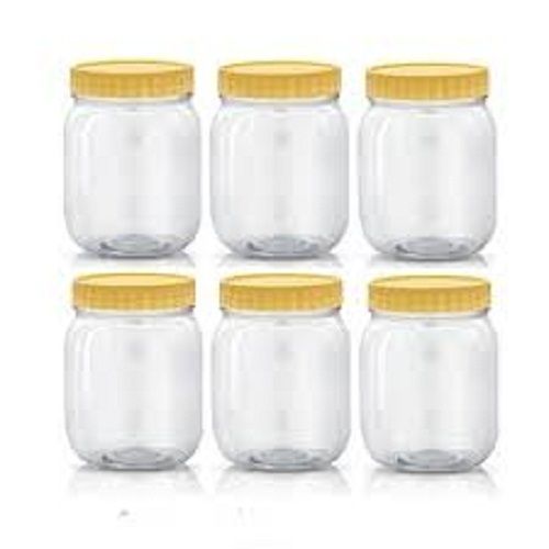 Long Durable Made With Sturdy Material And Round Yellow White Plastic Jar