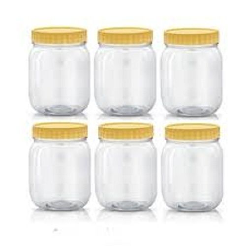 Long Durable Made With Sturdy Material And Round Yellow White Plastic Jar Hardness: Rigid