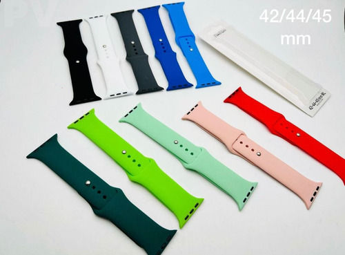 Multiple Multicolor Flexible Solid Plain Silicone Watch Belt 42/44/45Mm For Unisex Wrist Watch