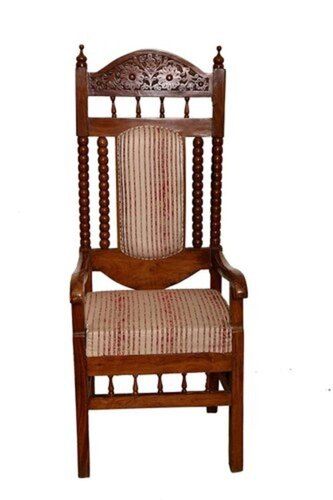 Machine Made Multipurpose Rich Attractive Durable High Back Brown Wooden Antique Chair 