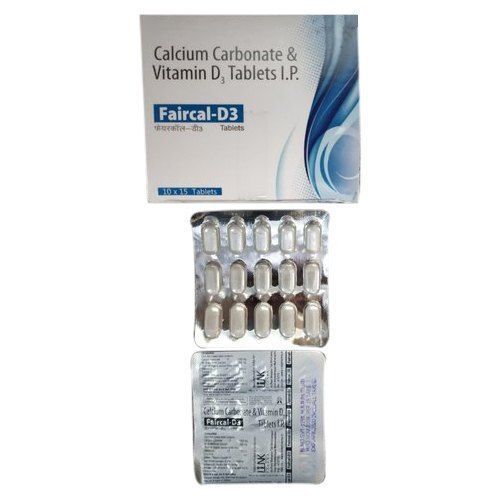 Solid Pharma Calcium Carbonate And Vitamin D Tablets I. P. Faircal - D3, 10 X 10 Tablets