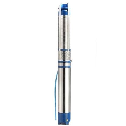 Silver And Blue Stainless Steel Single Phase Dc Submersible Pump With 3 Hp Motor Power