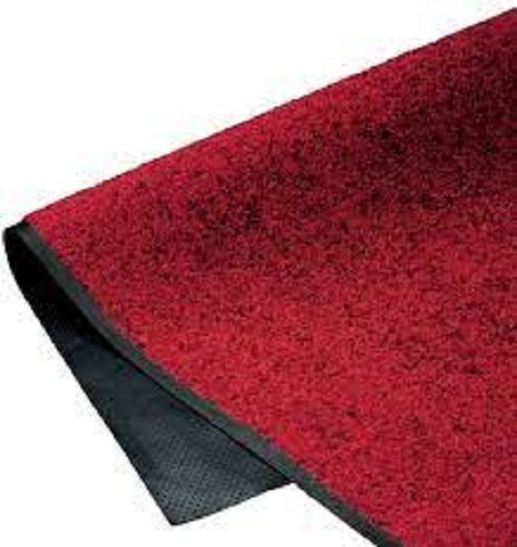 Smooth Fine Finish Beautiful Plain Red Rectangular Floor Carpet For Home And Office Air Ventilate