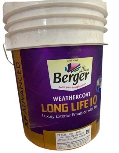100% Pure Smooth A-Grade Exterior Emulsion Berger Weather Coat Long-Life 10