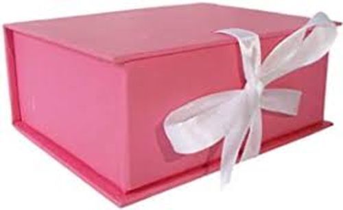 350 Gsm Pink Treat Corrugated Gift Boxes With Ribbons For Birthdays And Weddings