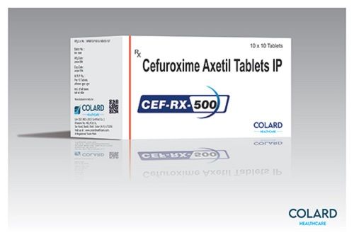 Cef-Rx-500 Cefuroxime Axetil Antibiotic Tablets, 10X10 Pack Storage: Cool & Dry Place