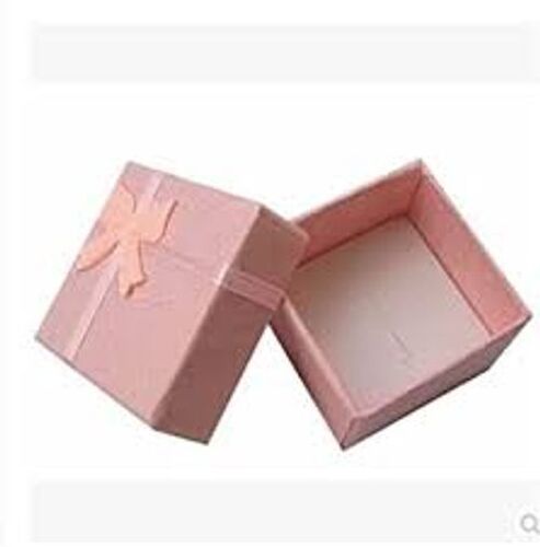 Durable Quality Pink Cardboard Paper Square Gift Box With Lids And Ribbons