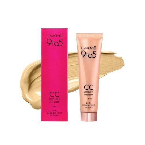 Glitter Effect Light Face Makeup With Natural Coverage Lakme 9To5 Cc Complexion Care Cream