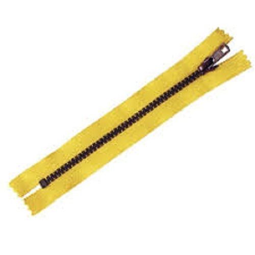 Lightweight Water-Resistant And Long Durable Yellow Resin Zipper Length: 6 Inch (In)