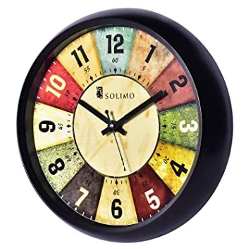 Plastic Printed Round Shaped Designer Silent Movement Wall Clock With Glass Size: Normal