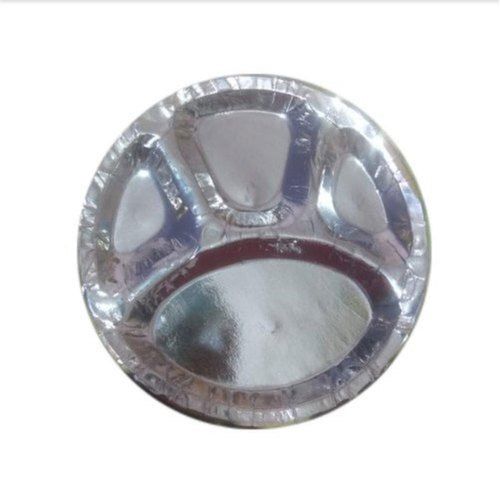 Silver Laminated Plain Compartment Paper Plate, Paper Gsm: 100-230 Gsm Application: Event And Party Supplies