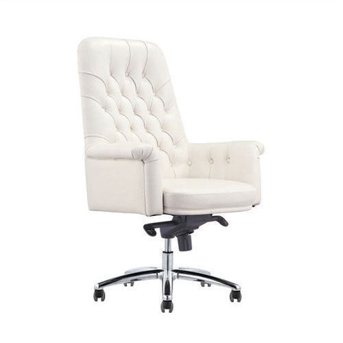 Leatherette Durable Plain White Boutique Office Chair Leather Height 3-4 Feet 