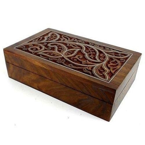 Polished Brown Sheesam Wooden Box Used In Jewelry And Other Items