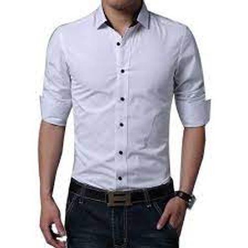 Fashionable And Comfortable Men Cotton Full Sleeve Plain White Formal Shirt Age Group: Adults