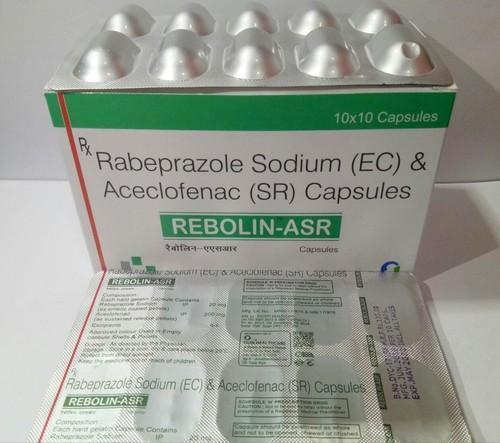  रबप्राजोल और ऐसक्लोफेनाक कैप्सूल, 10 X 10 कैप्सूल पैक 