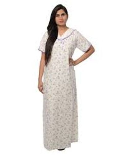 Soft And Smooth For Maximum Comfort A Luxurious Feel White Cotton Nighty