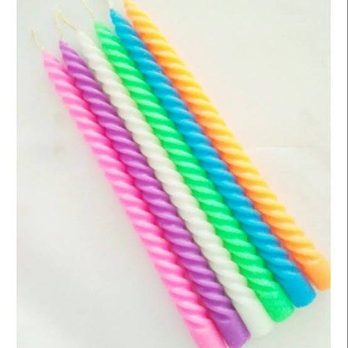 Milticlour Stylish And Long Lasting, Multi Color Pillar Birthday Candles