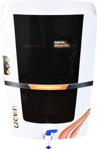 Wall-Mounted Aqua Crown 10 L Ro +Uv +Uf+Membrane+Tds Adjuster Advance Technology Plastic Water Purifier Black
