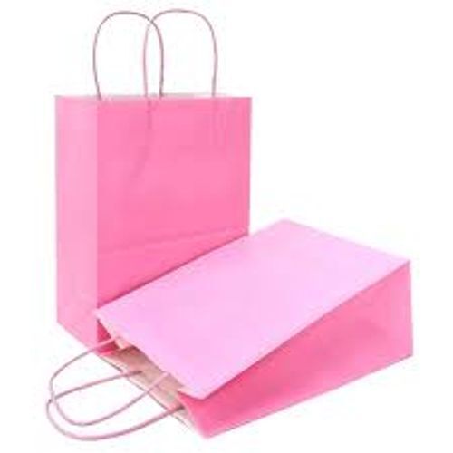 Compostable Recyclable And Reusable Environmentally Friendly Pink Paper Bag 