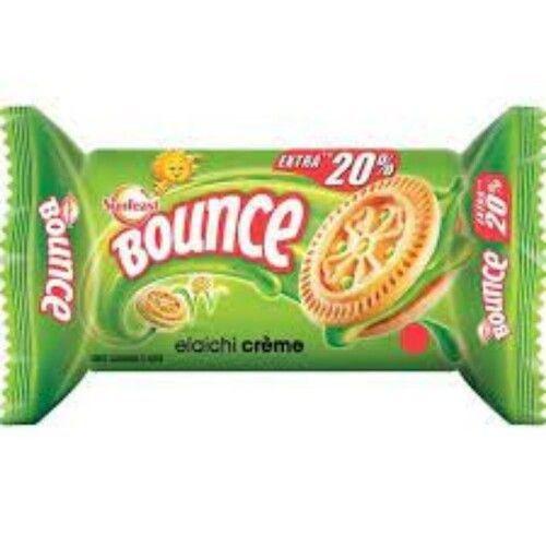 Health Benefits Sweet Creamy Crispy Crunchy Sunfeast Bounce Elaichi Cream Biscuit  Fat Content (%): 6 Grams (G)