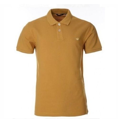 Mens Comfortable And Washable Yellow Short Sleeves Causal T-Shirt For Daily Wear