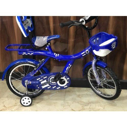 Mild Steel Mad Maxx Blue Double Sated Two Wheels With Front Basket Bicycle For Baby Boy