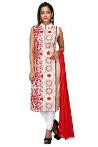 Multi Colour Women Light Weight Casual Wear Comfortable Cotton Red Printed Kurta