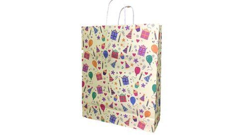 Reusable And Light Weight Printed Multicolor Paper Carry Bag For Shopping