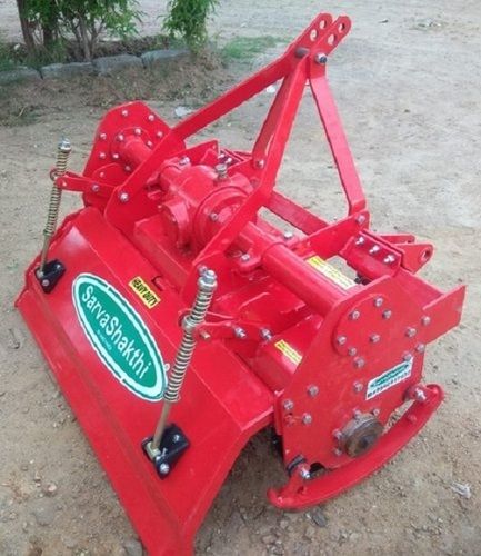 Sturdy Construction And Strong Sarva Shakthi Red Tractor Rotavator For Agricultural Use