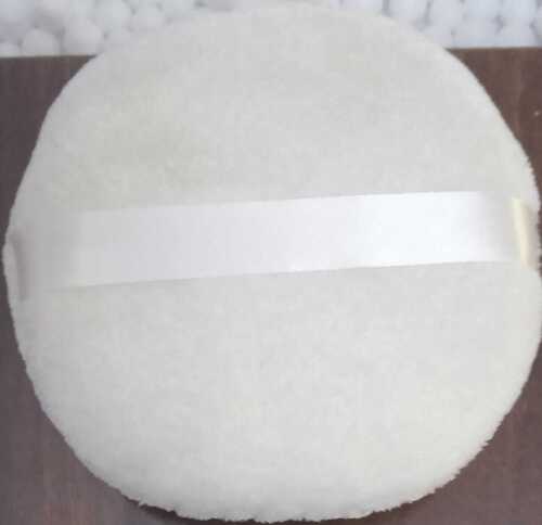Ultra Soft Reusable Comfortable White Round Cotton Plain Baby Powder Puff