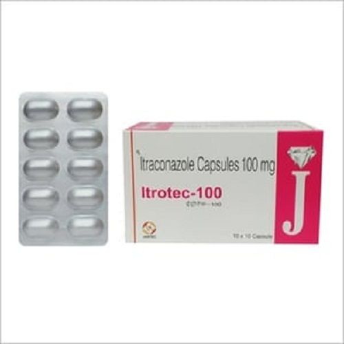 White Colour Tablets Itrotec-100 Itraconazole Capsules 100 Mg Size