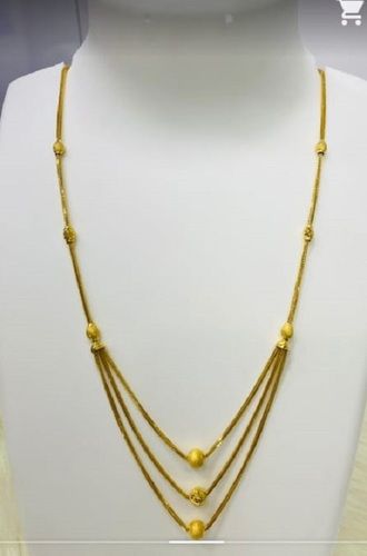 Designer And Elegant Look Golden Beads Short Necklace For Party Ware