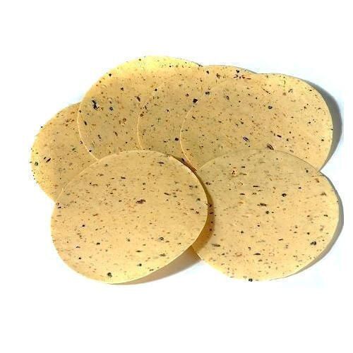 Ready To Fry To Enhance The Tasty And Spics Snack Round Garlic Papad, 1kg 